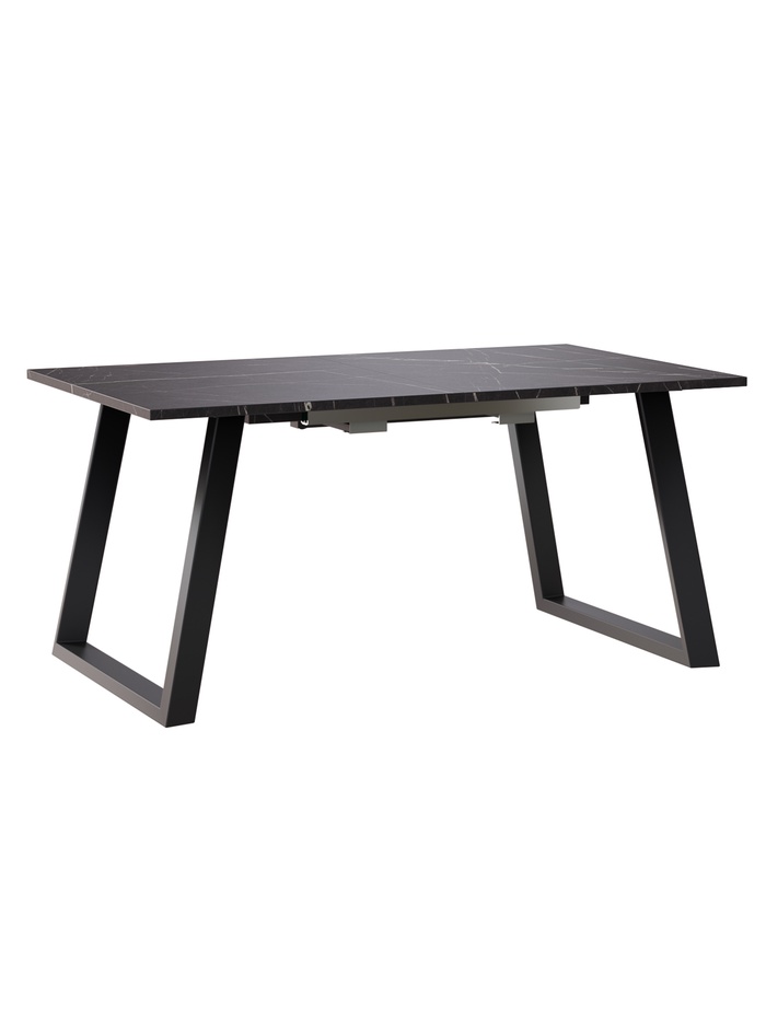 Стол раздвижной «ПЕРСЕЙ EGGER», d=1620(2620)×950 мм, цвет камень чёрный/чёрный матовый - Фото 1