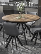 Стол раздвижной «ЛОКИ», d=1200(1580) мм, цвет дуб галифакс табак/чёрный матовый - Фото 2