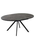 Стол раздвижной «ЛОКИ», d=1200(1580) мм, цвет камень чёрный/чёрный матовый - Фото 3