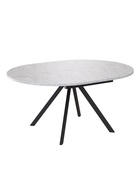 Стол "ЛОКИ" раздвижной, D-1200/1580, мрамор белый, черный матовый - Фото 3