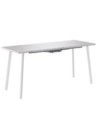 Стол раздвижной «ТИТО», d=960(1560)×600 мм, цвет белый мрамор/белый матовый - Фото 3