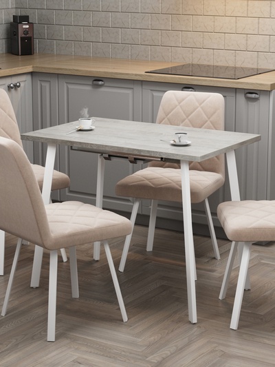 Стол раздвижной «ТИТО», d=960(1560)×600 мм, цвет сосна касцина/белый матовый