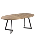 Стол "ОЛСЕН" раздвижной, D-1500/1950×1050, дуб галифакс табак, черный матовый - Фото 3