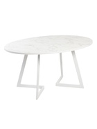 Стол "ОЛСЕН" раздвижной, D-1500/1950×1050, мрамор белый, белый матовый - Фото 2