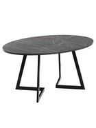 Стол "ОЛСЕН" раздвижной, D-1500/1950×1050, камень черный, черный матовый - Фото 2