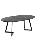 Стол "ОЛСЕН" раздвижной, D-1500/1950×1050, камень черный, черный матовый - Фото 3