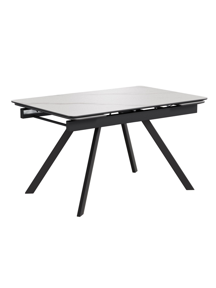 Стол раздвижной «РЕРУМ», d=1400(1980)×900 мм, цвет керамогранит белый мрамор/чёрный матовый - Фото 1