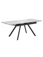 Стол раздвижной «РЕРУМ», d=1400(1980)×900 мм, цвет керамогранит белый мрамор/чёрный матовый - Фото 3