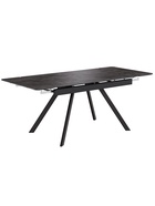 Стол раздвижной «РЕРУМ», d=1400(1980)×900 мм, цвет керамогранит камень чёрный/чёрный матовый - Фото 3