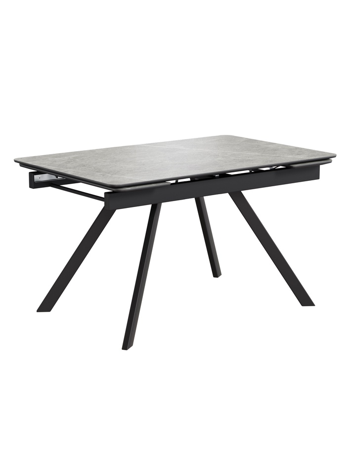 Стол раздвижной «РЕРУМ», d=1400(1980)×900 мм, цвет керамогранит серый мрамор/чёрный матовый - Фото 1