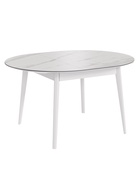 Стол "КАССИО" раздвижной, D-1050/1350×1050, керамика белый мрамор, деревянный комплект ножек   10924 - фото 14907285