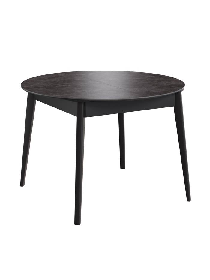 Стол раздвижной «КАССИО», d=1050(1350)×1050 мм, цвет керамика камень чёрный/деревянный комплект ножек - Фото 1