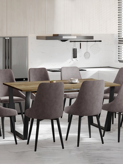 Стол раздвижной «АТЛАНТ 09 EGGER», d=1620(2220)×950 мм, цвет дуб галифакс табак/чёрный матовый