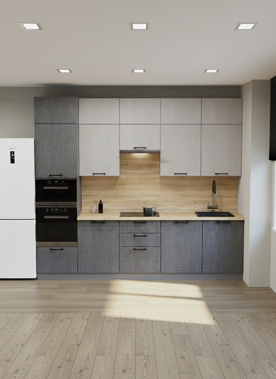 Кухонный гарнитур прямой в потолок «Аликанте 30», 3000 мм, цвет чесура светлая/чесура тёмная