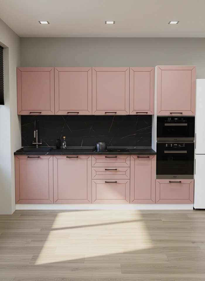 Кухонный гарнитур прямой «Аликанте 35», 2800 мм, цвет шарли pink
