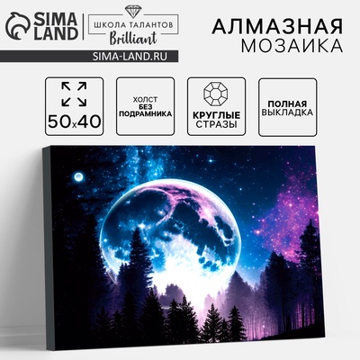 УЦЕНКА Алмазная вышивка полное заполнение «Сказочный лес», на холсте 40×50 см