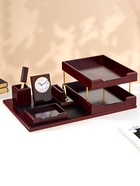 УЦЕНКА Набор настольный 5в1 с часами, вишня - Фото 1