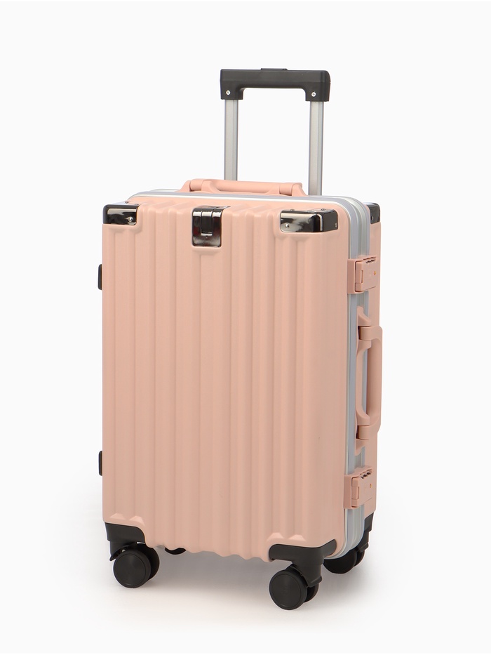 УЦЕНКА Чемодан 20", 33*21*54, отд на молнии, 2 код замка, крючок, розовый - Фото 1