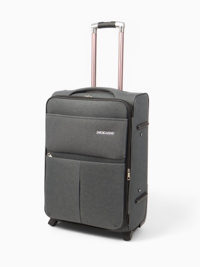 УЦЕНКА Чемодан на колёсах средний 52 л (М), на молнии, с увеличением, кодовый замок, 3 колеса, серый