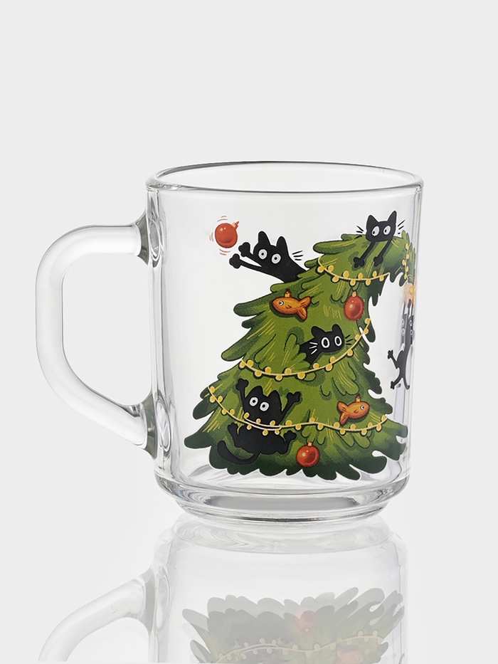 Кружка Green tea «Озорные котики», 200 мл, стекло, рисунок МИКС