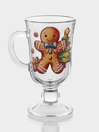 Кружка «Глинтвейн. Новогодний пряник», 250 мл, стекло, рисунок МИКС