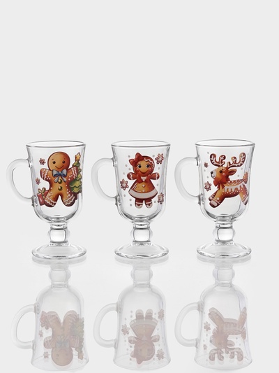 Кружка «Глинтвейн. Новогодний пряник», 250 мл, стекло, рисунок МИКС