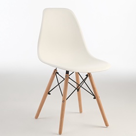 Стул Eames HYH – A304, с деревянными ножками, с спинкой, цвет белый