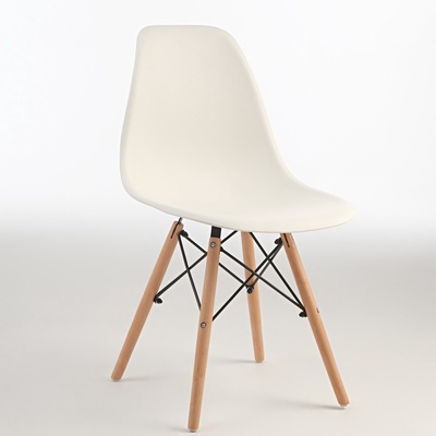 Стул Eames HYH – A304, с деревянными ножками, с спинкой, цвет белый