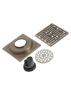 УЦЕНКА Трап ZEIN, 100х100 мм, вертикальный, d=32 мм, нержавеющая сталь, античная бронза - фото 14919167