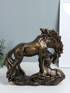 Фигура гипс «Лошадь с жеребёнком», 30×30×12 см, под чёрное золото - фото 58039961