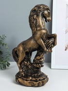 Фигура гипс «Конь на дыбах», 21.5×15×36 см, под чёрное золото - фото 7097368