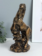 Фигура гипс «Конь на дыбах», 21.5×15×36 см, под чёрное золото - фото 7097369