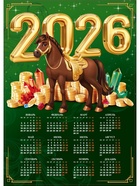 Календарь 2026 настенный «Богатого 2026», А2 (комплект 20 шт) - фото 52746455
