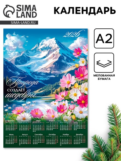 Календарь 2026 настенный «Природа лучший художник», А2