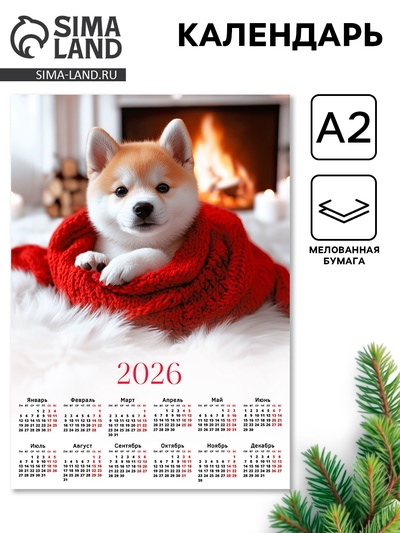 Календарь 2026 настенный «Щенок», А2