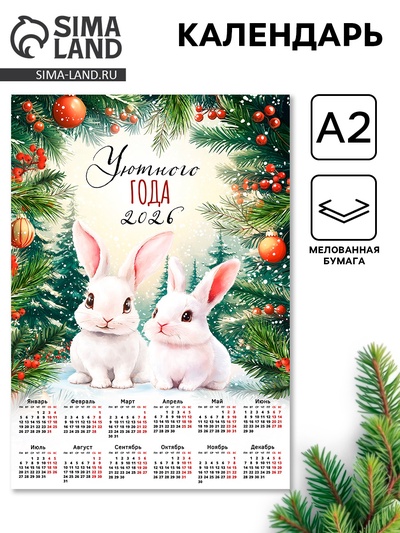 Календарь 2026 настенный «Уютный», А2