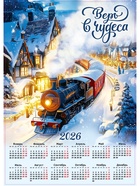 Календарь 2026 настенный «Верь в чудеса», А2 (комплект 20 шт) - фото 52746507