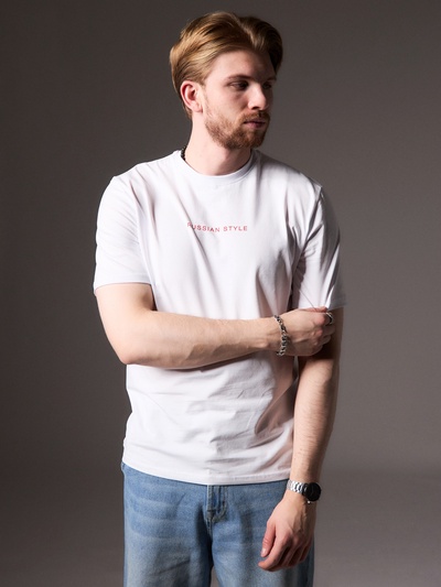 Футболка мужская KAFTAN Russian style, размер 52, белая