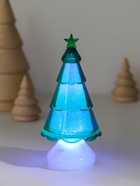 Фигурка светящаяся RISALUX «Ёлочка со звездой», LED-ночник, RGB, 3×AG10, зелёный, 5.5×5.5×11.5 см - фото 6809677