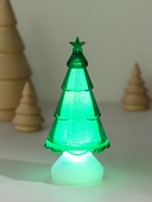 Фигурка светящаяся RISALUX «Ёлочка со звездой», LED-ночник, RGB, 3×AG10, зелёный, 5.5×5.5×11.5 см - фото 6809678