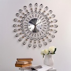 УЦЕНКА Часы настенные интерьерные «Стальные Перья», серия: Ажур, бесшумные, плавный ход, d=69 см, от батарейки 1хАА 10926373