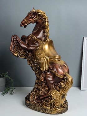 Фигура гипс «Конь, Арабский скакун», 67×47×24 см, бронза с золотом