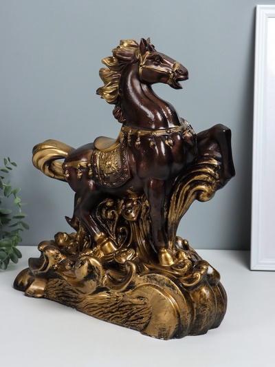 Фигура гипс «Конь огненный», 40.5×33×44 см, бронза с золотом