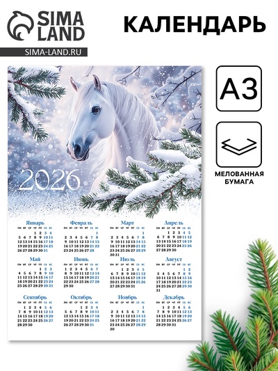 Календарь 2026 «Снежный», А3