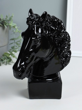 Копилка для денег «Голова коня», гипс, 25 см, чёрный