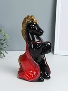 Копилка для денег «Лошадка с попоной», гипс, 25 см, чёрный - Фото 3