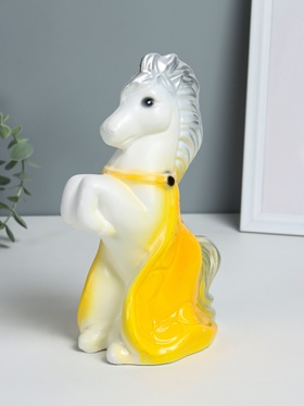 Копилка для денег «Лошадка с попоной», гипс, 25 см, белый МИКС
