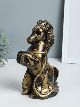 Копилка для денег «Лошадка с попоной», гипс, 25 см, античный