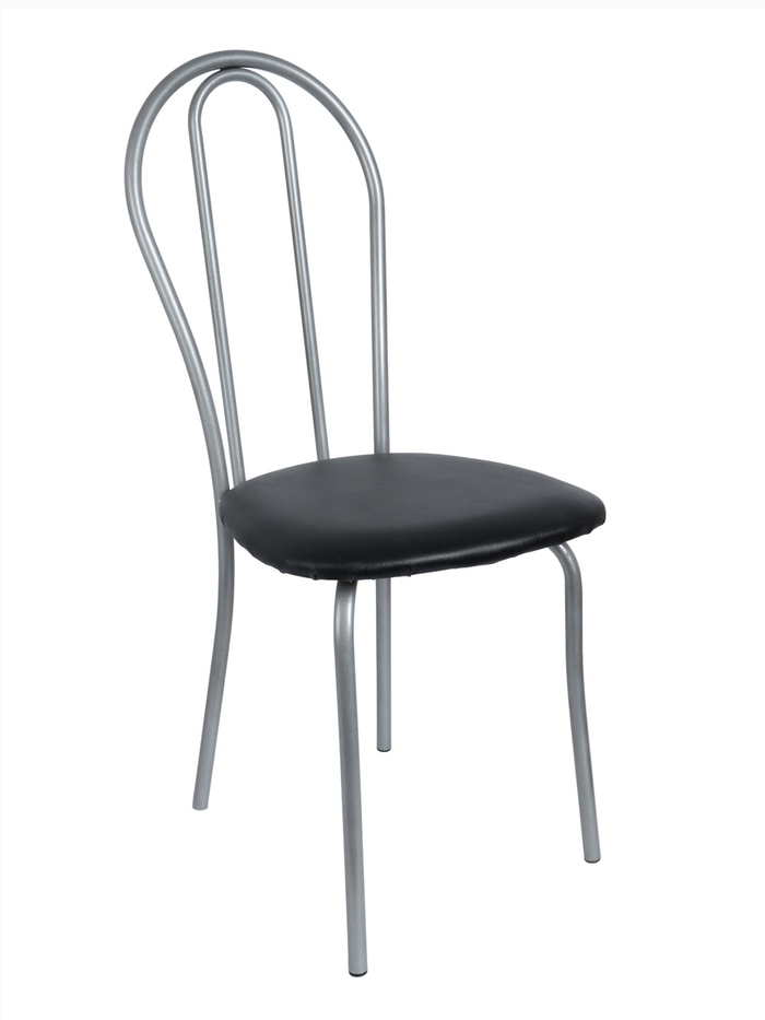 УЦЕНКА Стул "Венский 2", Серебристый металлик/Черный - Фото 1