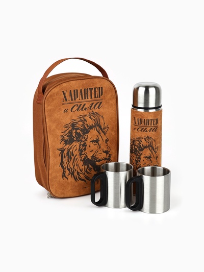 Подарочный набор «Характер и сила», термос 500 мл, кружка 2 шт.